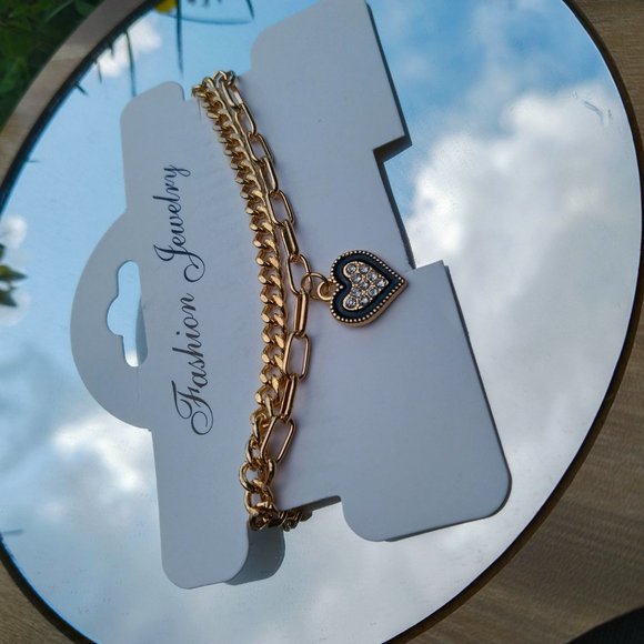 Simple Trendy Children's Bracelet With Heart Pendant, Summer Beach Jewelry - Picture 2 of 2